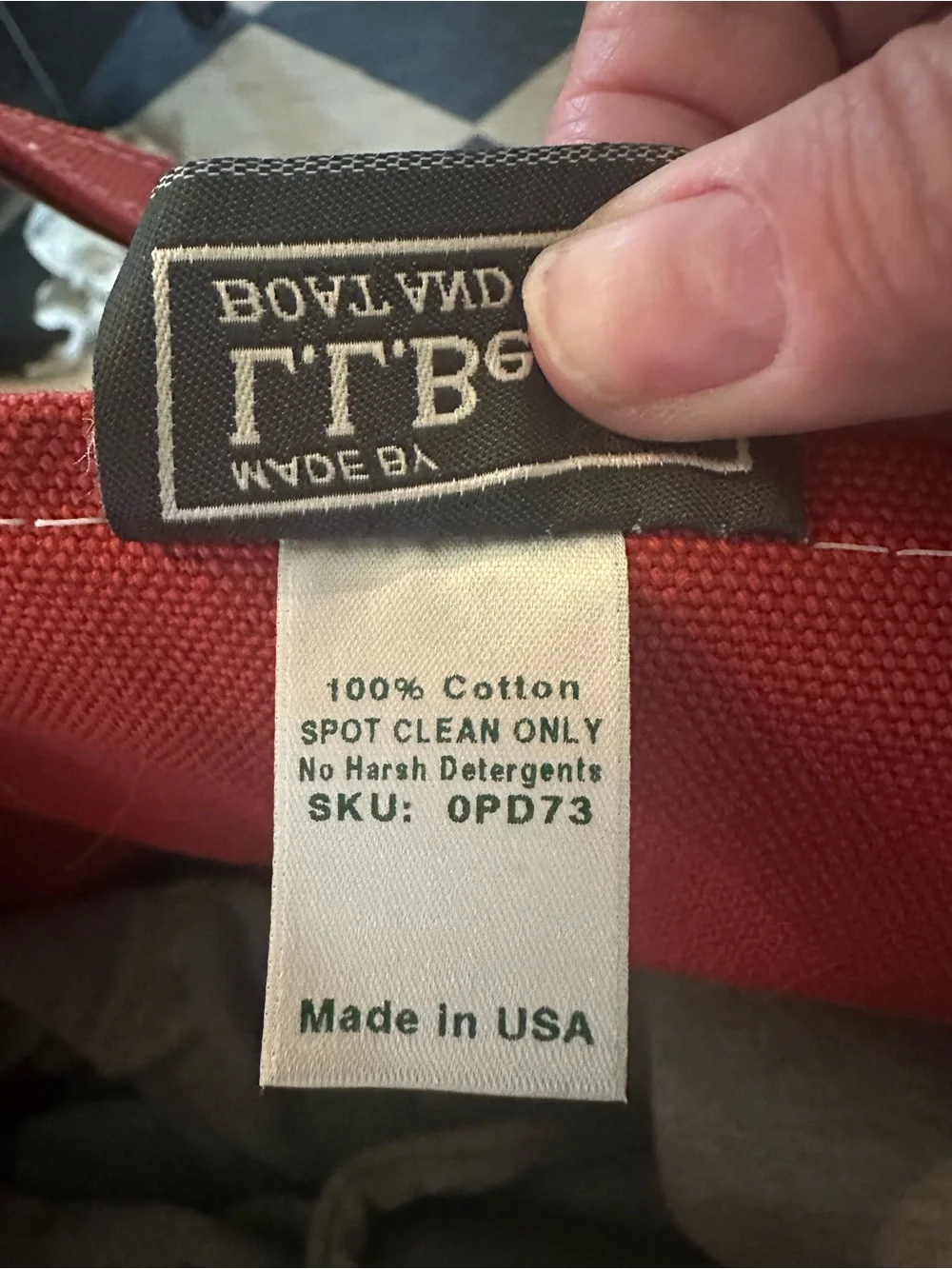 Vintage L.L. Bean Rust red brown trim boat and tote Canvas no holes or rips - Picture 5 of 7